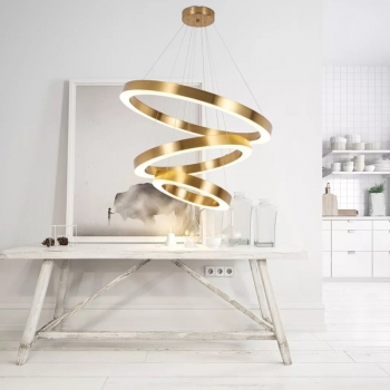 Đèn thả Led Ring Gold trang trí phòng khách DLAB 021