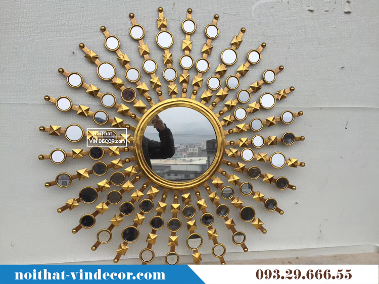 Gương nghệ thuật trang trí phòng khách GBB 009